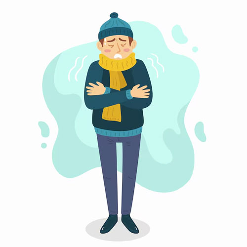 تصویر یک انسان در سرمای زمستان 