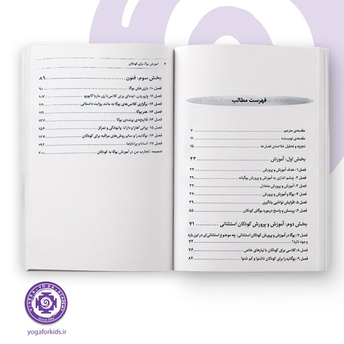عکس فهرست مطالب کتاب یوگا برای کودکان